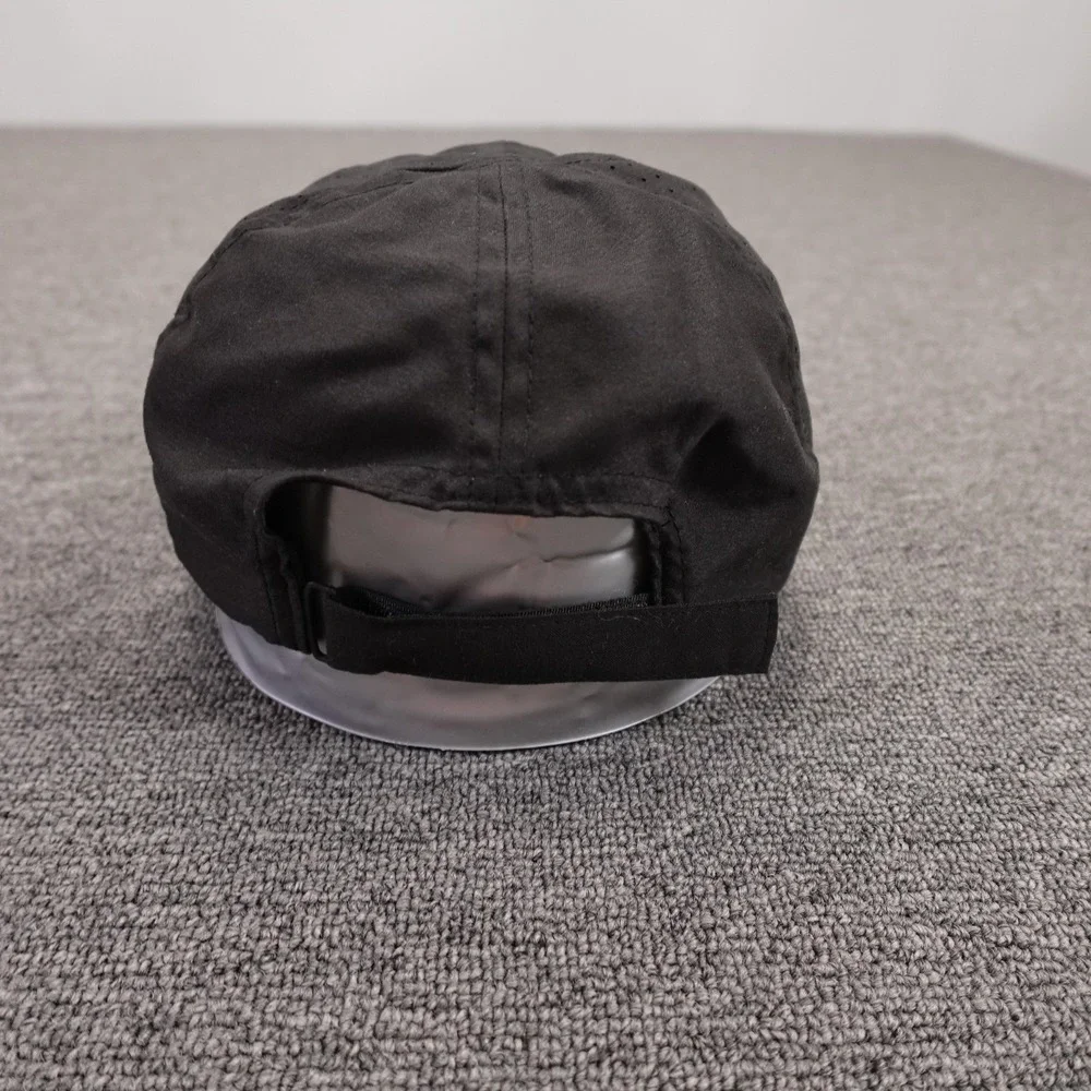 Layer 8 Hat Cap Strap Back Mens One Size Black Running Lightweight Polyester